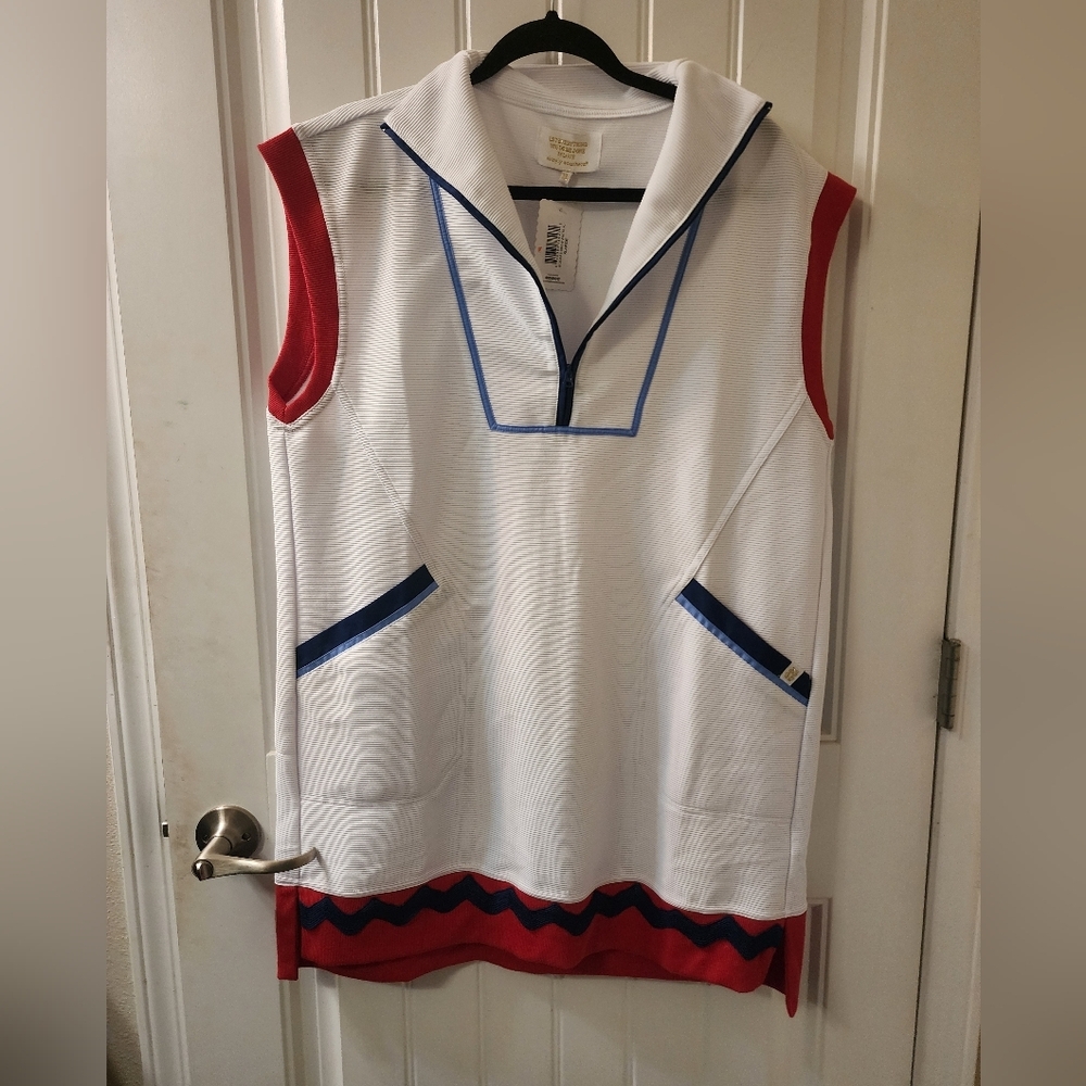 Simply Southern White Mini Dress with Red and Navy Accents - Picture 4 of 4